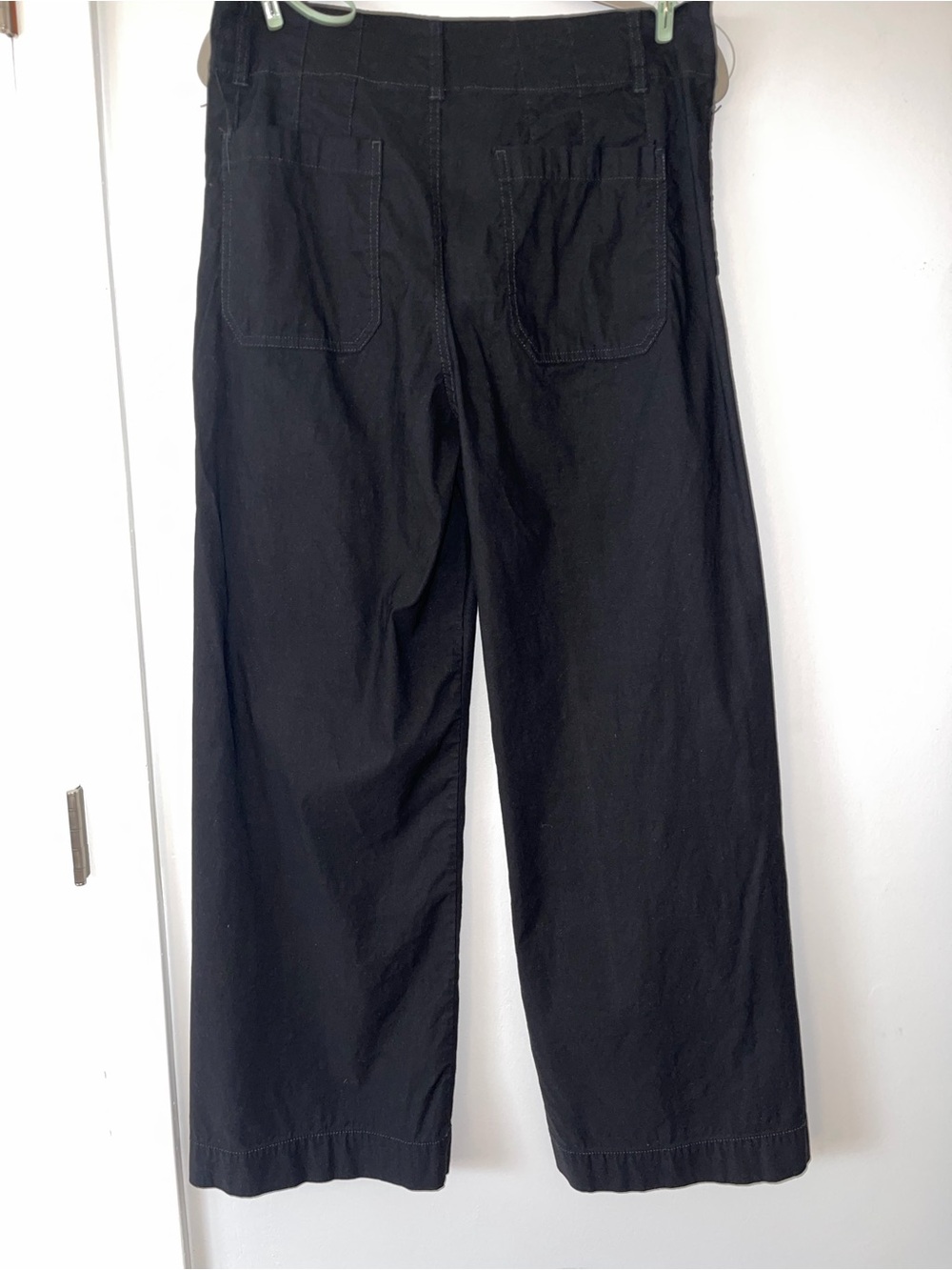 Maeve Black Wide-Leg Chinos